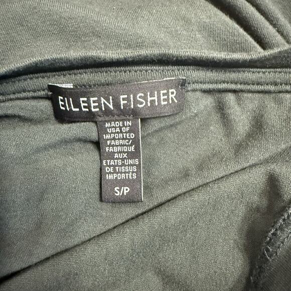 Eileen Fisher Jersey T-Shirt Dress Sz Small Forest Green Midi Stretchy Soft EUC - Picture 5 of 10